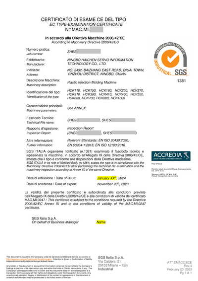 HAICHEN CE safety standards