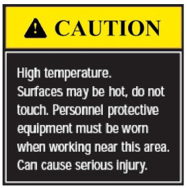 injection molding machine safety sign