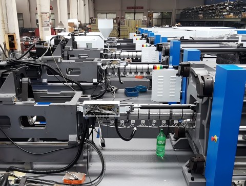 Plastic crate injection machine