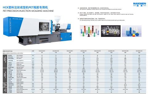 Haichen PET injection machine catalog