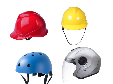 types of plastic helmets
