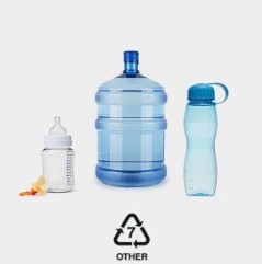 The numbers on the plastic bottles